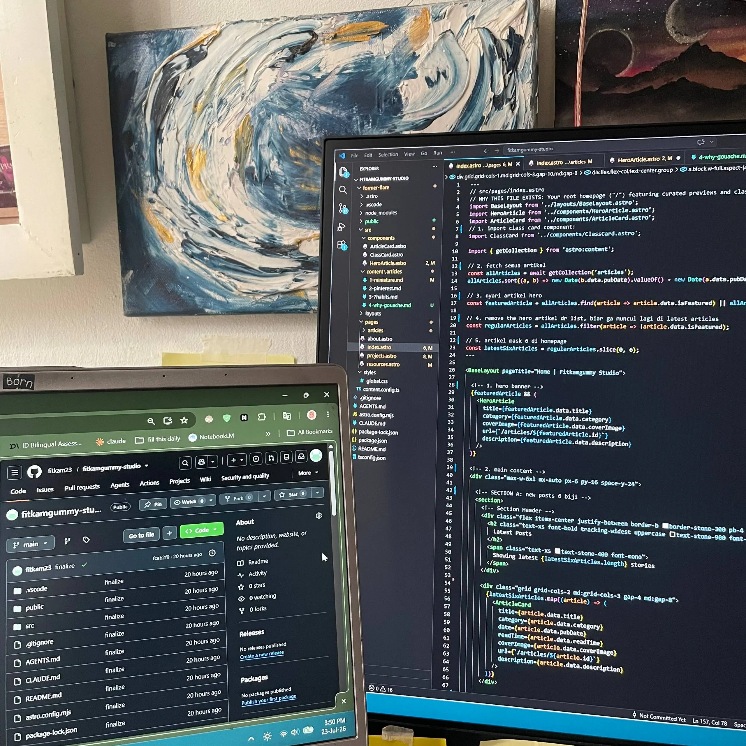A clean code editor workspace