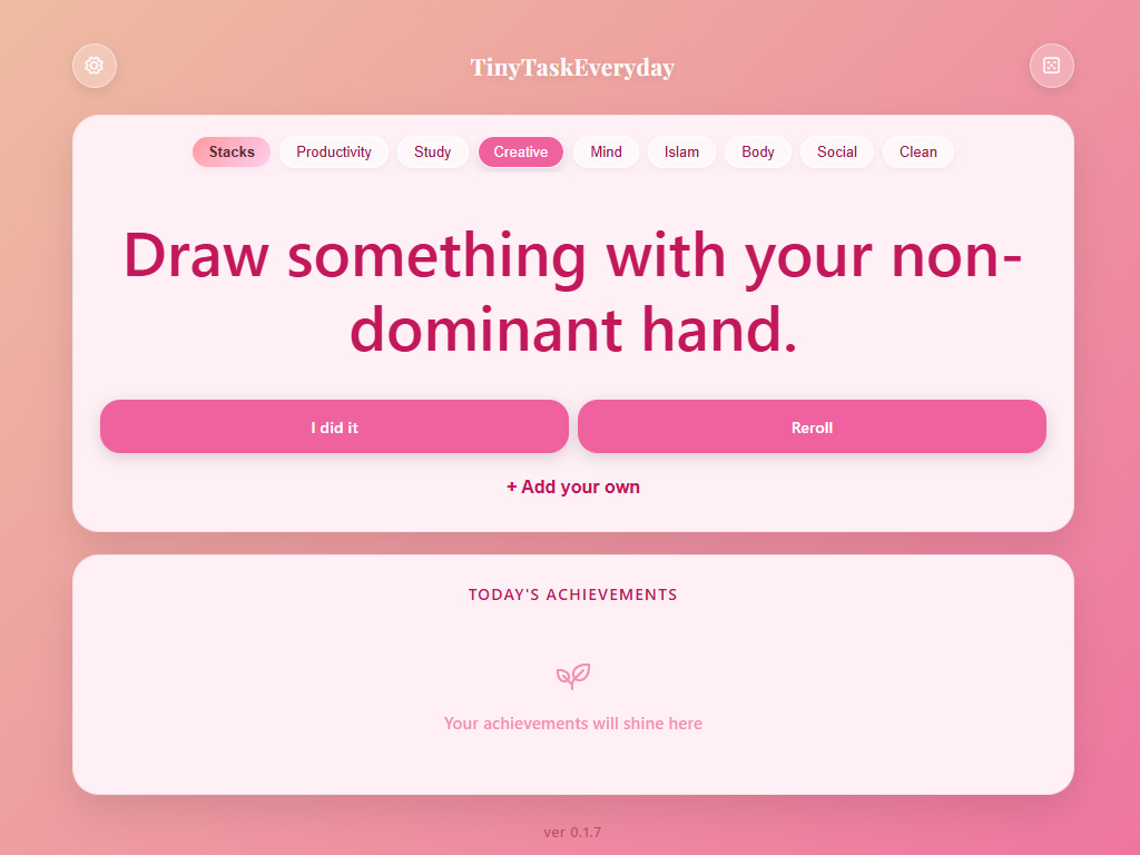 Tiny Task Everyday Interface